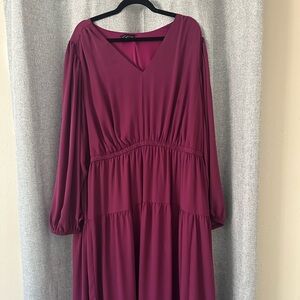 Lane Bryant Burgundy Long Sleeve Dress